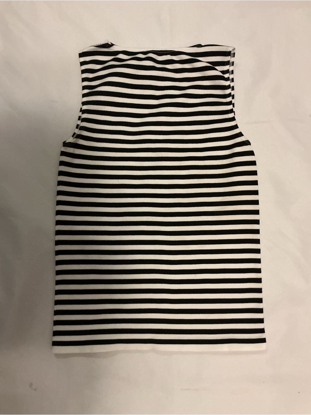 Striped Black & White Sleeveless Tank Top